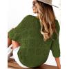 imageZeagoo Womens Summer Crochet Off The Shoulder Hollow Out Knit Tops 2025 V Neck 34 Sleeve Sweater TopArmy Green