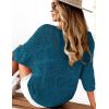 imageZeagoo Womens Summer Crochet Off The Shoulder Hollow Out Knit Tops 2025 V Neck 34 Sleeve Sweater TopCyan