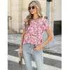 imageZeagoo Womens Tops Petal Short Sleeve Summer Casual Dressy Shirts Floral Solid Blouse Pleated Tunics SXXLBf87