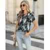 imageZeagoo Womens Tops Petal Short Sleeve Summer Casual Dressy Shirts Floral Solid Blouse Pleated Tunics SXXLCx9