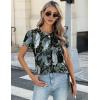 imageZeagoo Womens Tops Petal Short Sleeve Summer Casual Dressy Shirts Floral Solid Blouse Pleated Tunics SXXLCx9