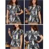 imageZeagoo Womens Tops Petal Short Sleeve Summer Casual Dressy Shirts Floral Solid Blouse Pleated Tunics SXXLCx9