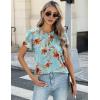 imageZeagoo Womens Tops Petal Short Sleeve Summer Casual Dressy Shirts Floral Solid Blouse Pleated Tunics SXXLDh461