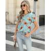 imageZeagoo Womens Tops Petal Short Sleeve Summer Casual Dressy Shirts Floral Solid Blouse Pleated Tunics SXXLDh461