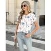 imageZeagoo Womens Tops Petal Short Sleeve Summer Casual Dressy Shirts Floral Solid Blouse Pleated Tunics SXXLDh6