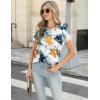 imageZeagoo Womens Tops Petal Short Sleeve Summer Casual Dressy Shirts Floral Solid Blouse Pleated Tunics SXXLDh637