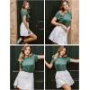 imageZeagoo Womens Tops Petal Short Sleeve Summer Casual Dressy Shirts Floral Solid Blouse Pleated Tunics SXXLGreen