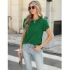 imageZeagoo Womens Tops Petal Short Sleeve Summer Casual Dressy Shirts Floral Solid Blouse Pleated Tunics SXXLGreen