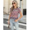imageZeagoo Womens Tops Petal Short Sleeve Summer Casual Dressy Shirts Floral Solid Blouse Pleated Tunics SXXLMz379