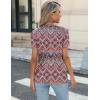 imageZeagoo Womens Tops Petal Short Sleeve Summer Casual Dressy Shirts Floral Solid Blouse Pleated Tunics SXXLMz379
