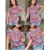 imageZeagoo Womens Tops Petal Short Sleeve Summer Casual Dressy Shirts Floral Solid Blouse Pleated Tunics SXXLMz379