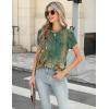 imageZeagoo Womens Tops Petal Short Sleeve Summer Casual Dressy Shirts Floral Solid Blouse Pleated Tunics SXXLMz808