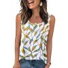 imageZeagoo Womens Loose Fit Tank Tops Summer Scoop Neck Tops Casual Flowy Sleeveless Tunic Shirts 2025White Leaf