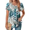 imageZeagoo Womens Tops Petal Short Sleeve Summer Casual Dressy Shirts Floral Solid Blouse Pleated Tunics SXXLSp25
