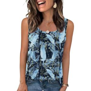 imageZeagoo Womens Loose Fit Tank Tops Summer Scoop Neck Tops Casual Flowy Sleeveless Tunic Shirts 2025Cadet Blue