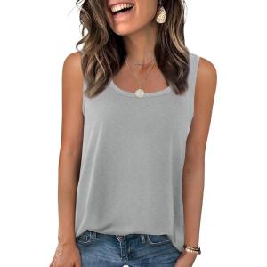 imageZeagoo Womens Loose Fit Tank Tops Summer Scoop Neck Tops Casual Flowy Sleeveless Tunic Shirts 2025Grey