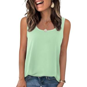 imageZeagoo Womens Loose Fit Tank Tops Summer Scoop Neck Tops Casual Flowy Sleeveless Tunic Shirts 2025Light Green