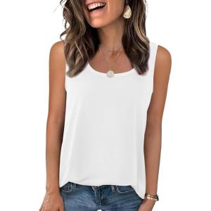 imageZeagoo Womens Loose Fit Tank Tops Summer Scoop Neck Tops Casual Flowy Sleeveless Tunic Shirts 2025White