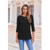 imageZeagoo Womens Casual 34 Sleeve TShirts Round Neck Cute Tunic Tops Basic Tees Blouses Business Work Tee TopBlack