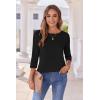 imageZeagoo Womens Casual 34 Sleeve TShirts Round Neck Cute Tunic Tops Basic Tees Blouses Business Work Tee TopBlack