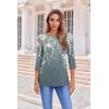 imageZeagoo Womens Casual 34 Sleeve TShirts Round Neck Cute Tunic Tops Basic Tees Blouses Business Work Tee TopGrey Flowerwf71
