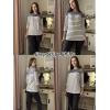 imageZeagoo Womens Casual 34 Sleeve TShirts Round Neck Cute Tunic Tops Basic Tees Blouses Business Work Tee TopGrey Stripe