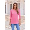 imageZeagoo Womens Casual 34 Sleeve TShirts Round Neck Cute Tunic Tops Basic Tees Blouses Business Work Tee TopHot Pink