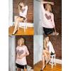 imageZeagoo Womens Casual 34 Sleeve TShirts Round Neck Cute Tunic Tops Basic Tees Blouses Business Work Tee TopPinkax49