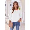 imageZeagoo Womens Casual 34 Sleeve TShirts Round Neck Cute Tunic Tops Basic Tees Blouses Business Work Tee TopWhite
