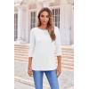 imageZeagoo Womens Casual 34 Sleeve TShirts Round Neck Cute Tunic Tops Basic Tees Blouses Business Work Tee TopWhite