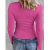 imageZeagoo Womens Long Sleeve Stretch Crewneck Ribbed TShirt Slim Fit Casual Basic Tops SXXLHot Pink