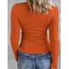 imageZeagoo Womens Long Sleeve Stretch Crewneck Ribbed TShirt Slim Fit Casual Basic Tops SXXLOrange