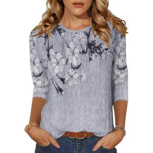 imageZeagoo Womens Casual 34 Sleeve TShirts Round Neck Cute Tunic Tops Basic Tees Blouses Business Work Tee TopDh62