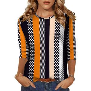imageZeagoo Womens Casual 34 Sleeve TShirts Round Neck Cute Tunic Tops Basic Tees Blouses Business Work Tee TopJh204