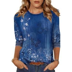 imageZeagoo Womens Casual 34 Sleeve TShirts Round Neck Cute Tunic Tops Basic Tees Blouses Business Work Tee TopMz712