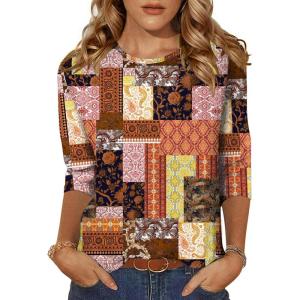 imageZeagoo Womens Casual 34 Sleeve TShirts Round Neck Cute Tunic Tops Basic Tees Blouses Business Work Tee TopMz810