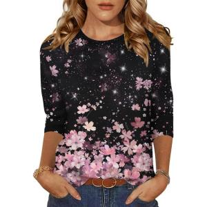 imageZeagoo Womens Casual 34 Sleeve TShirts Round Neck Cute Tunic Tops Basic Tees Blouses Business Work Tee TopSf31