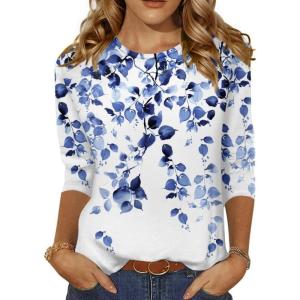 imageZeagoo Womens Casual 34 Sleeve TShirts Round Neck Cute Tunic Tops Basic Tees Blouses Business Work Tee TopWf41