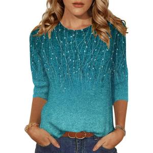imageZeagoo Womens Casual 34 Sleeve TShirts Round Neck Cute Tunic Tops Basic Tees Blouses Business Work Tee TopXh363