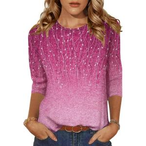 imageZeagoo Womens Casual 34 Sleeve TShirts Round Neck Cute Tunic Tops Basic Tees Blouses Business Work Tee TopXh370