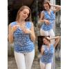 imageZeagoo Tank Top for Women Trendy Going Out Tops Sleeveless Shirts Ruched Business Casual Basic Tunic TopsBlack Striped