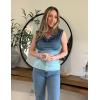 imageZeagoo Tank Top for Women Trendy Going Out Tops Sleeveless Shirts Ruched Business Casual Basic Tunic TopsBlue Gradient
