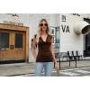imageZeagoo Tank Top for Women Trendy Going Out Tops Sleeveless Shirts Ruched Business Casual Basic Tunic TopsBrown