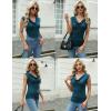 imageZeagoo Tank Top for Women Trendy Going Out Tops Sleeveless Shirts Ruched Business Casual Basic Tunic TopsDark Cyan