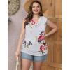 imageZeagoo Tank Top for Women Trendy Going Out Tops Sleeveless Shirts Ruched Business Casual Basic Tunic TopsFloral White
