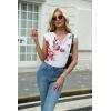 imageZeagoo Tank Top for Women Trendy Going Out Tops Sleeveless Shirts Ruched Business Casual Basic Tunic TopsFloral White