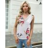 imageZeagoo Tank Top for Women Trendy Going Out Tops Sleeveless Shirts Ruched Business Casual Basic Tunic TopsFloral White