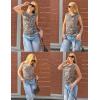 imageZeagoo Tank Top for Women Trendy Going Out Tops Sleeveless Shirts Ruched Business Casual Basic Tunic TopsLeopard Print