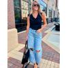 imageZeagoo Tank Top for Women Trendy Going Out Tops Sleeveless Shirts Ruched Business Casual Basic Tunic TopsNavy Blue