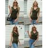 imageZeagoo Tank Top for Women Trendy Going Out Tops Sleeveless Shirts Ruched Business Casual Basic Tunic TopsOlive Green